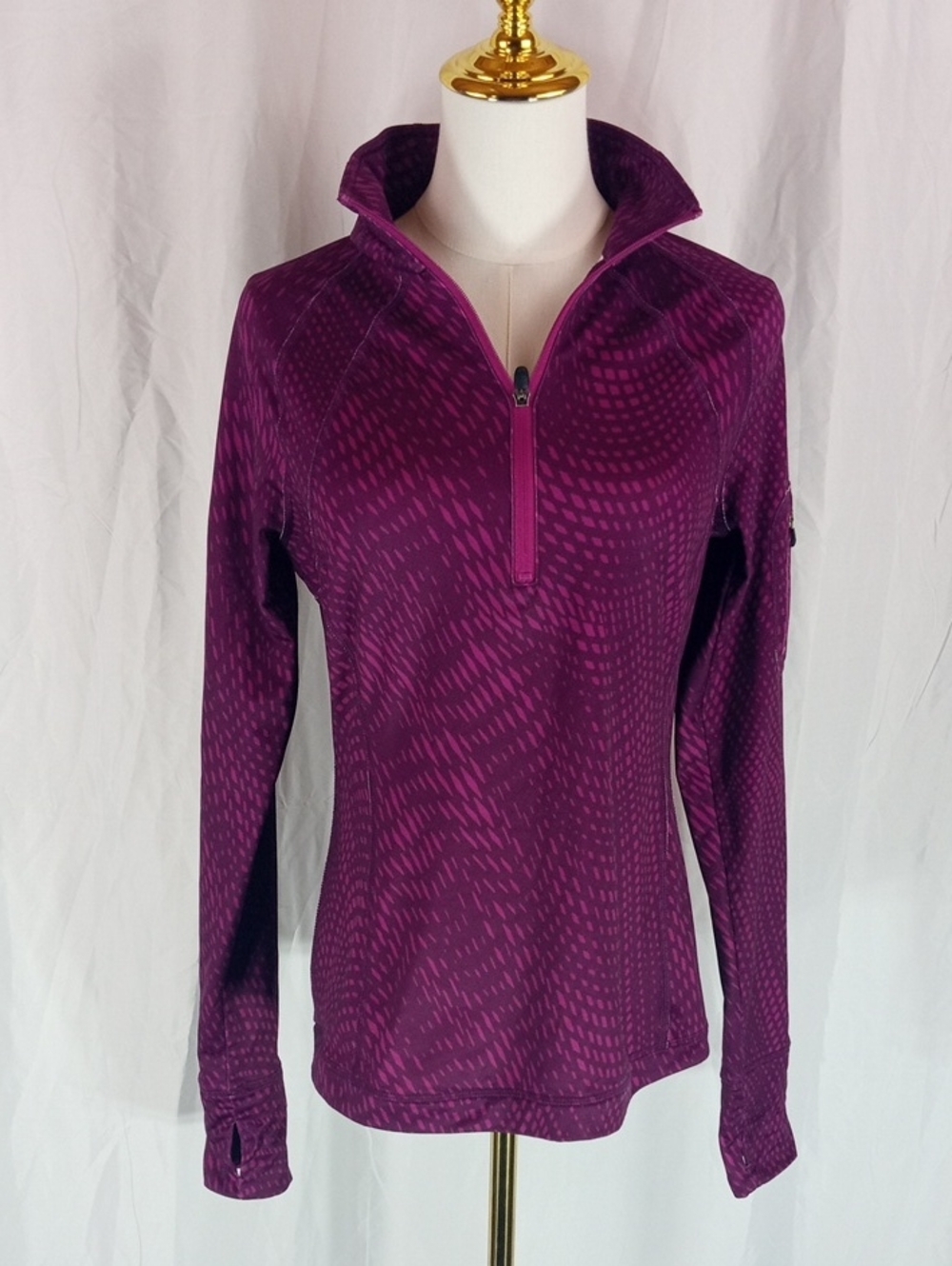 Tek Gear Plum Patterned Half-Zip Pullover Small